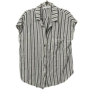 Linen Blend Striped Coastal Top Womens S Old Money European Summer Capsule